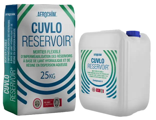 Cuvloreservoir® il répond aux exigences de la norme européenne EN 1504-2 un revêtement flexible d’imperméabilisation pour travaux de cuvelage et d’étanchéité des réservoirs d'eau potable.
