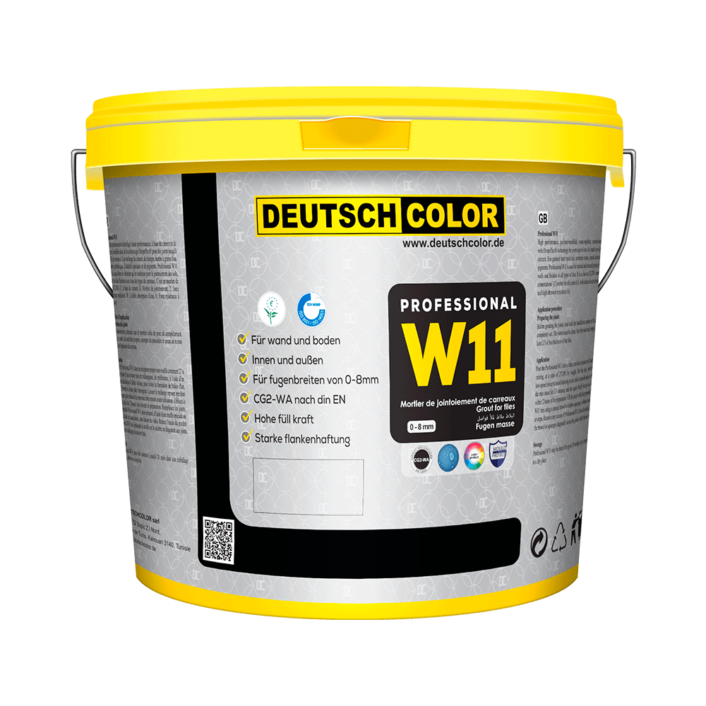 PROFESSIONAL W11 Mortier à base de ciment à granulométrie sélectionnée et haute résistance à l’eau servant au remplissage des joints de 0 à 6mm