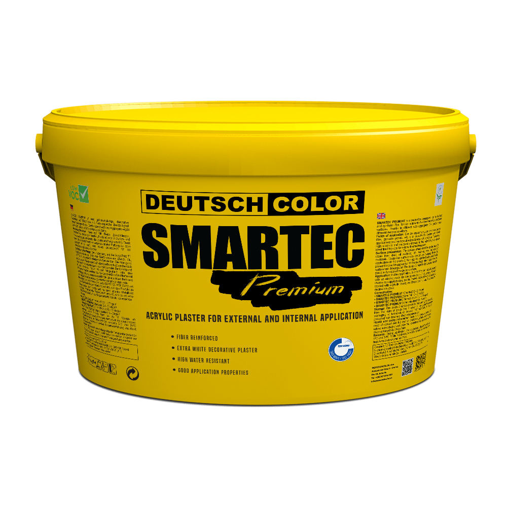 Smartec Decorative coating with acrylic and synthetic fibres base for treatment of external façades and internal surfaces