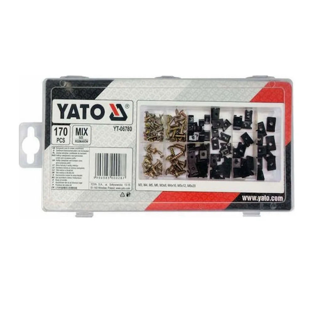 ASSORTIMENT DE 170 ECROUS ET VIS DE CARROSSERIE YT-06780 YATO