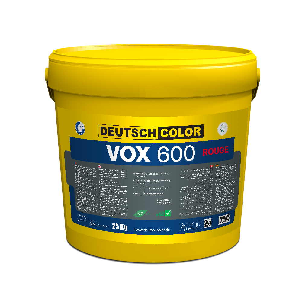 VOX 600 ROUGE Mastic à base acrylique composé de charges à granulométrie sélectionnée et d’additifs péciaux pour l’intérieur