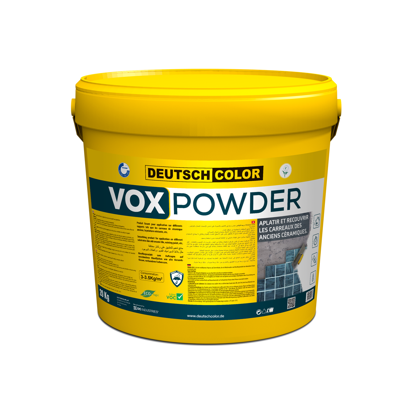 VOX POWDER Enduit décoratif lissant et nivelant à base de ciment modifié aux polymères pour application sur différents supports tels que les carreaux de céramique anciens