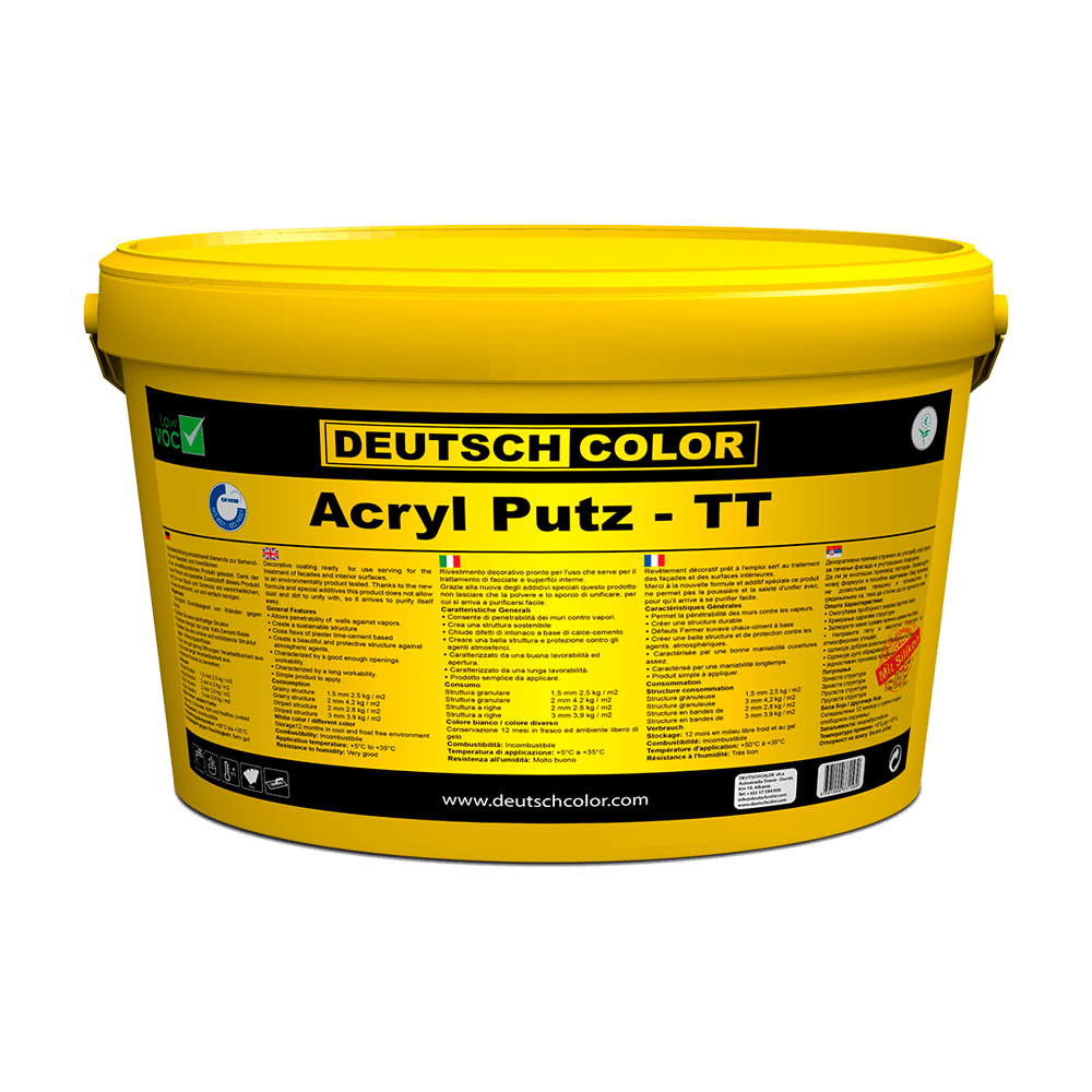ACRYL PUTZ TT Enduit liquide à base de silicone, à rayures, offrant une excellente résistance aux conditions climatiques