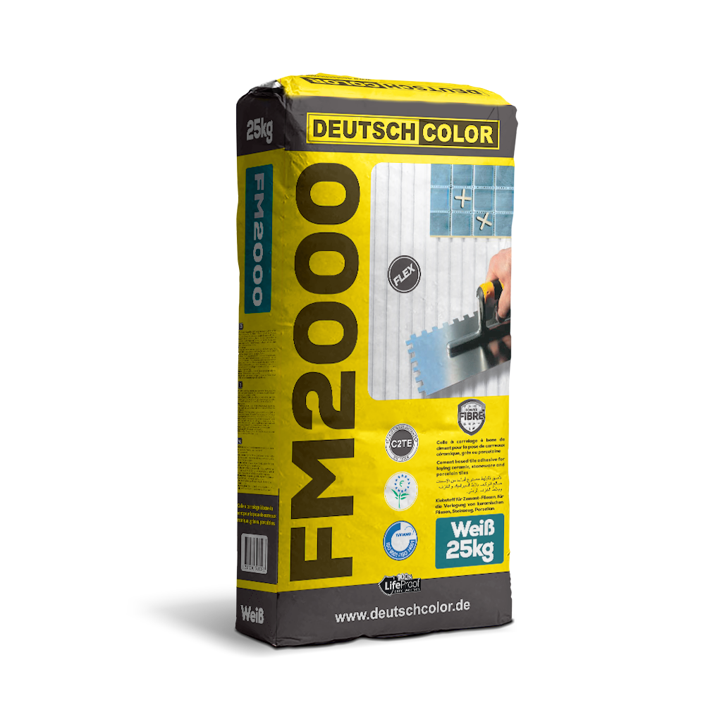 Mortier colle flexible à base de ciment pour la pose de carreaux céramique FM 2000