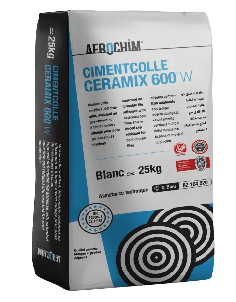 Ceramix® 600W Mortier colle classé C2 TE S1 selon la norme européenne EN 12004-1