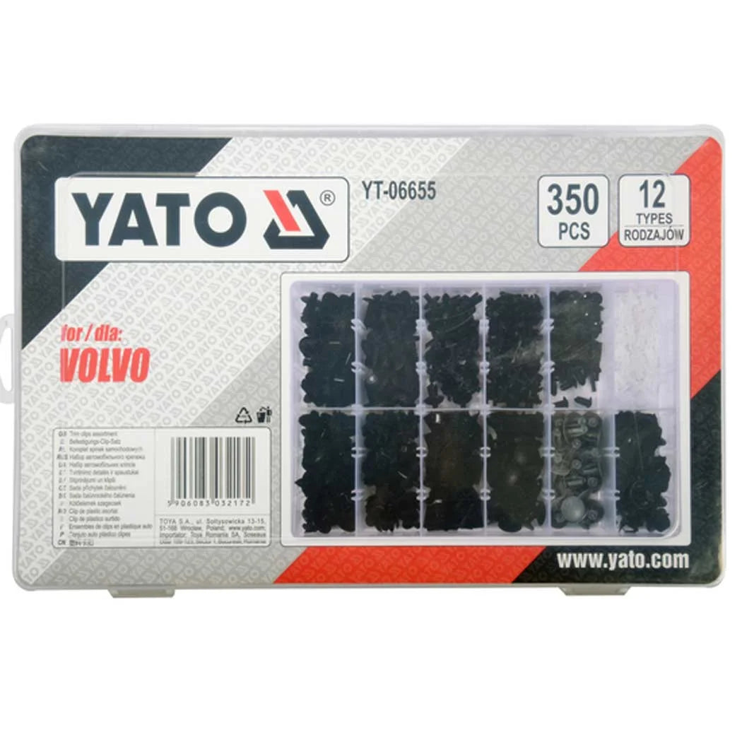 ASSORTIMENT DE 350 CLIPS DE GARNITURE VOLVO YT-06655 YATO