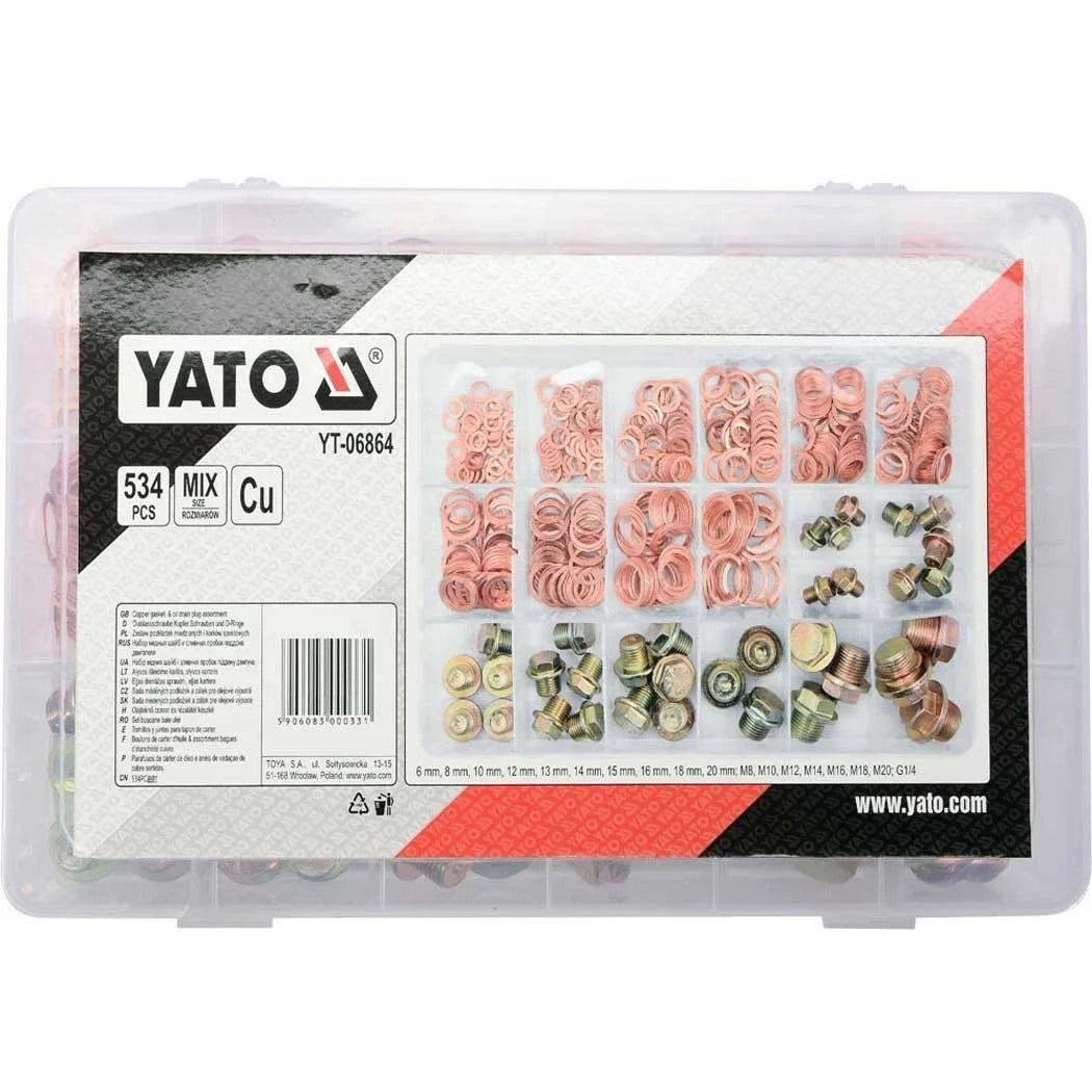 ASSORTIMENT DE 534 VIS ET JOINTS DE CARTER D’HUILE YT-06864 YATO