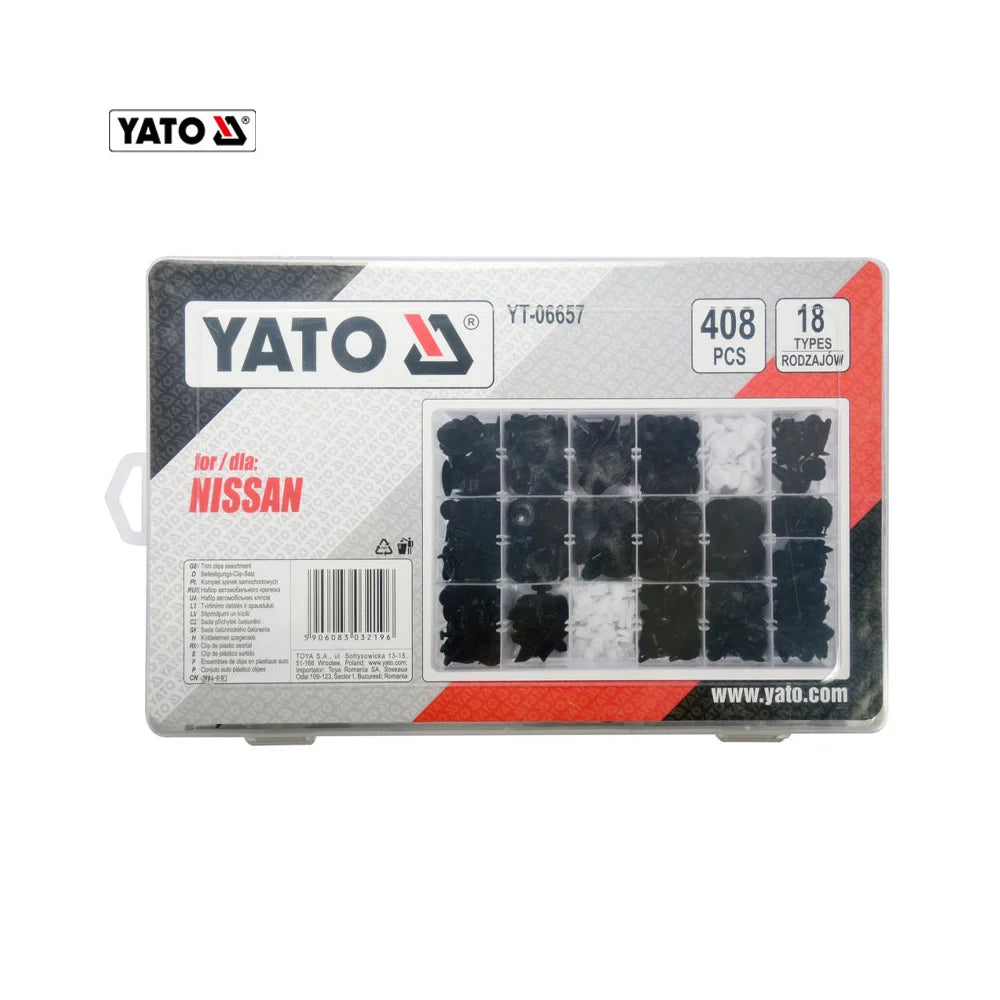 ASSORTIMENT DE CLIPS DE FIXATION NISSAN 408 PCS YT-06657 YATO