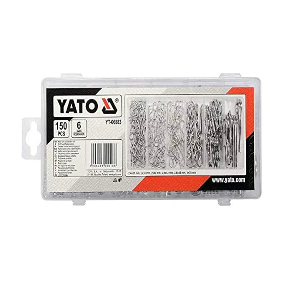 ASSORTIMENT DE 150 GOUPILLES FENDUES A RESSORT YT-06883 YATO