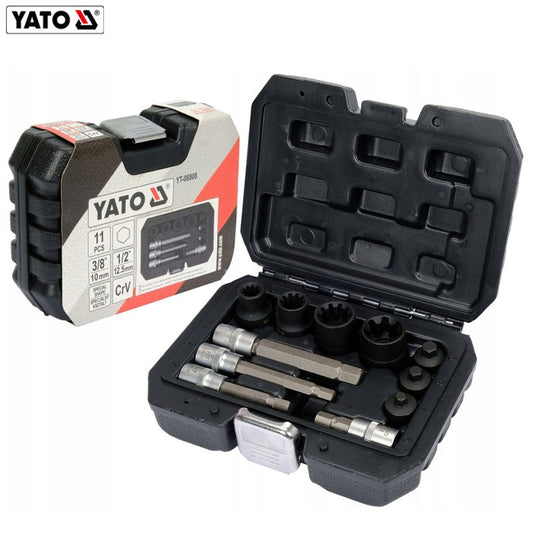 COFFRET D'OUTILS POUR ETRIER DE FREIN 1/2-3/8" BMW/MERCEDES/VAG 11PCS YATO