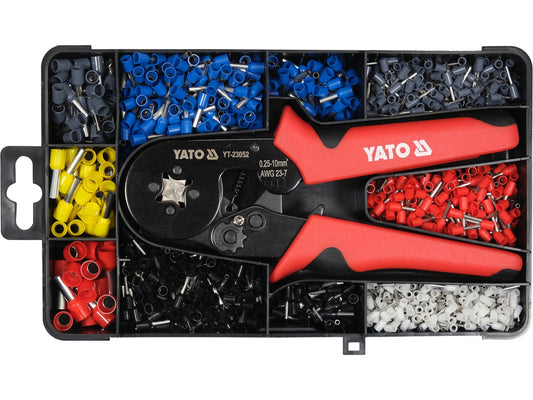 PINCE À SERTIR POUR CONNECTEURS À MANCHON 0,25-10 MM2 PAR JEU DE 1200 MANCHONS YT-23052