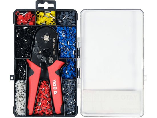 PINCE À SERTIR POUR CONNECTEURS À MANCHON 0,25-10 MM2 PAR JEU DE 1200 MANCHONS YT-23052