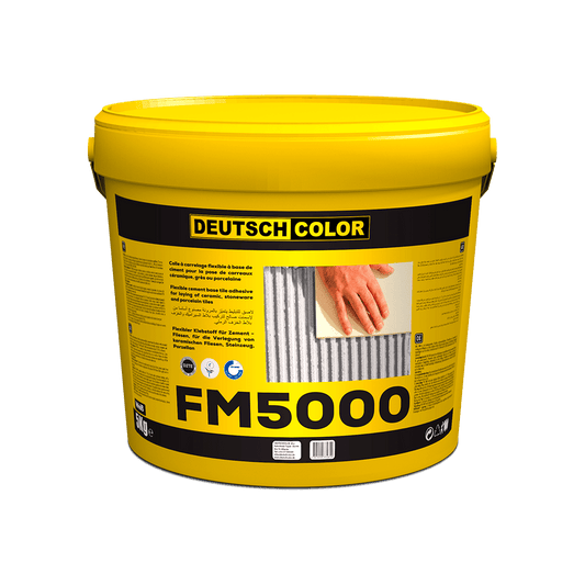 FM 5000 Adhésif thixotrope, élastique, prêt à l’emploi, á base une dispersion aqueuse d’esters polyacryliques et des adjuvants spécifiques