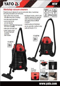 Aspirateur électrique Yato 1400W 30L pour liquides YT-85701